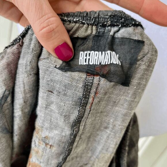 Reformation Tennessee Off-Shoulder Ruffle Mini Dress XS, Made in USA - Picture 8 of 11